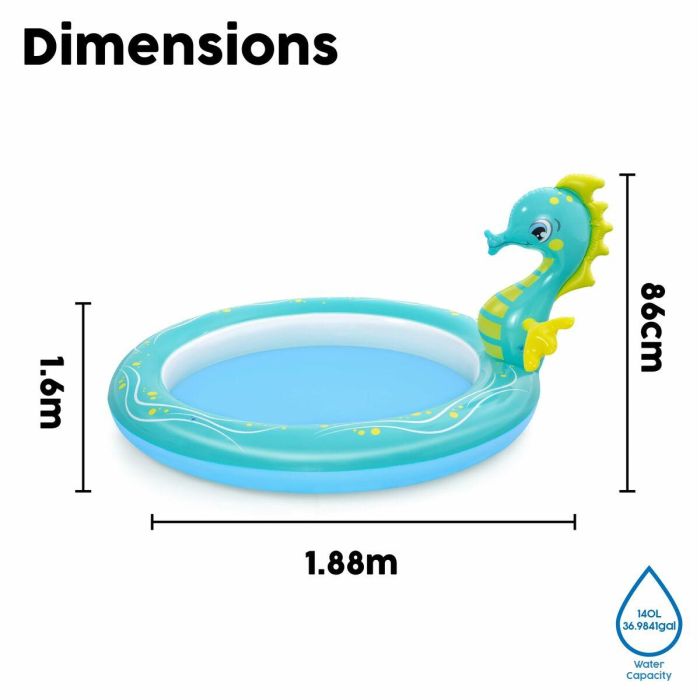 Bestway Piscina Hinchable Infantil Chorro Caballito 188x160x86 cm +2 Años Jardin 53114 10 Bestway Piscina Hinchable Infantil Chorro Caballito 188x160x86 cm +2 Años Jardin 53114 10