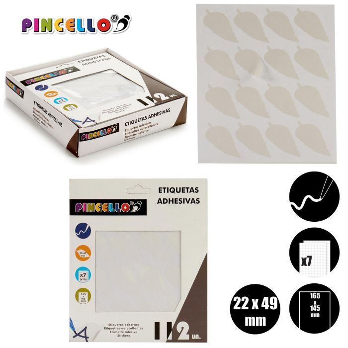 Etiquetas Adhesivas 22X49Mm Hojas 7 Pags Pincello (120 Unidades) 3 Etiquetas Adhesivas 22X49Mm Hojas 7 Pags Pincello (120 Unidades) 3