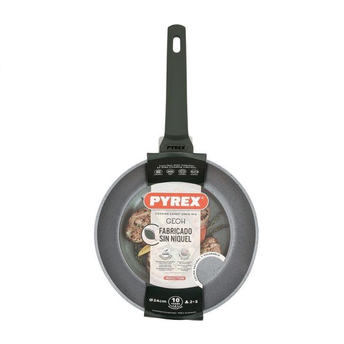 Pyrex Sartén Geoh Aluminio Forjado Negro 24 cm - Fondo Inducción Total Antiadherente 4 Capas Mango Soft Touch Robusta 4 Pyrex Sartén Geoh Aluminio Forjado Negro 24 cm - Fondo Inducción Total Antiadherente 4 Capas Mango Soft Touch Robusta 4