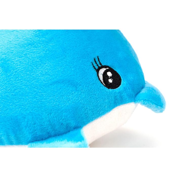 Gloria Peluche para Perro Nuka Narval con Squeaker, Textura Blanda Azul. Juguete Interactivo, Estimulante del Juego y la Curiosidad