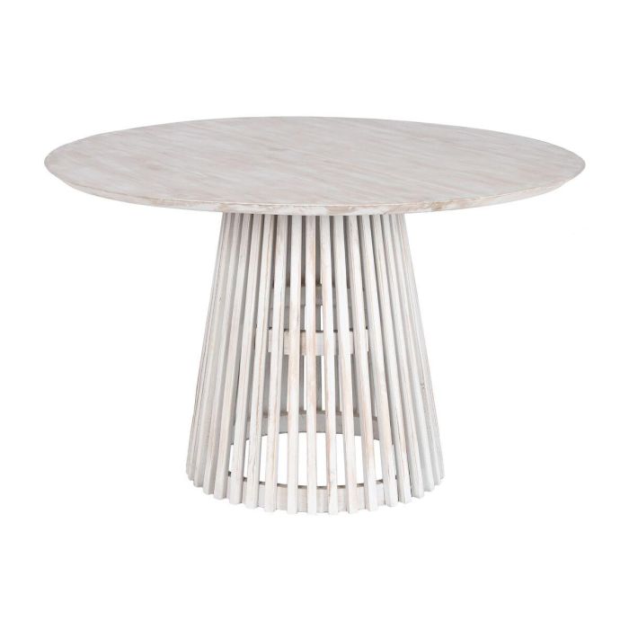 Mesa de Comedor Home ESPRIT Blanco madera de mindi 120 x 120 x 75 cm Mesa de Comedor Home ESPRIT Blanco madera de mindi 120 x 120 x 75 cm