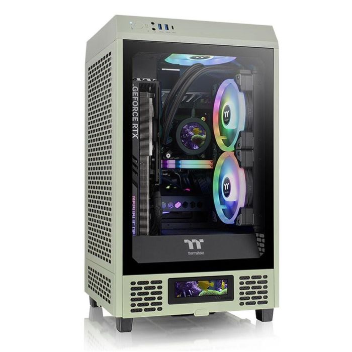 Caja Semitorre ATX THERMALTAKE Tower 200 Negro Verde 3