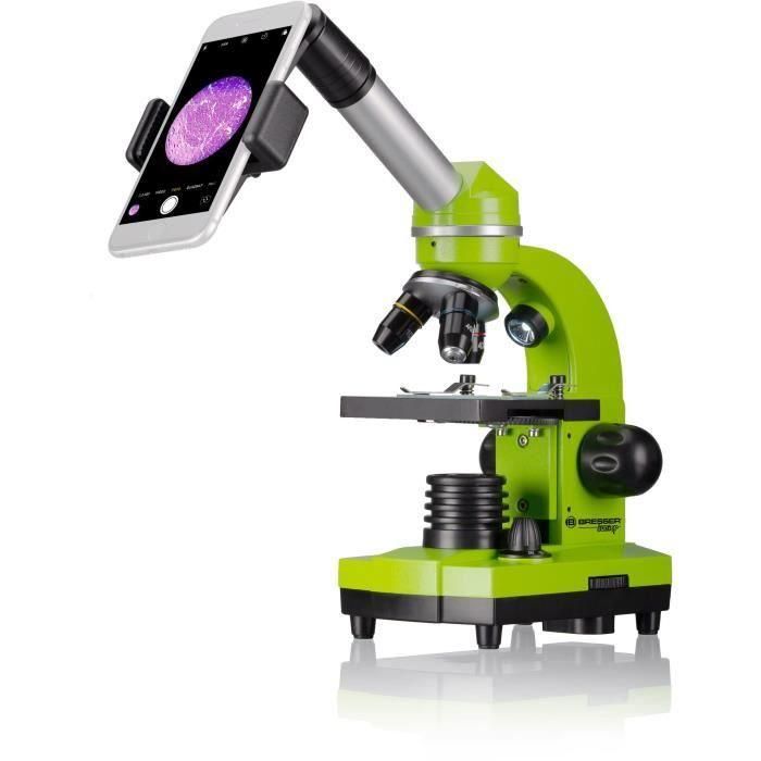 Microscopio para estudiantes BIOLUX SEL - BRESSER JUNIOR - aumento 40x-1600x - kit de experimentación - verde 2 Microscopio para estudiantes BIOLUX SEL - BRESSER JUNIOR - aumento 40x-1600x - kit de experimentación - verde 2