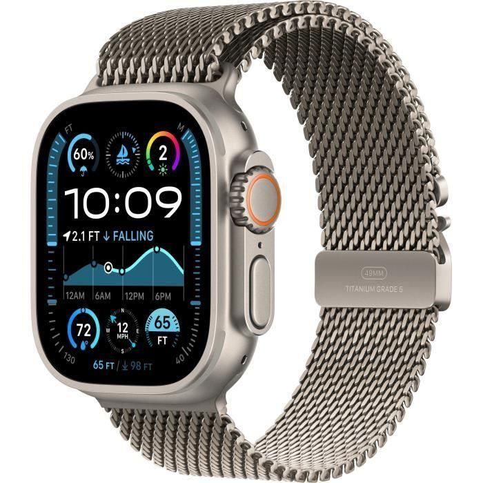 Apple Watch Ultra 2 GPS + Cellular - 49 mm - Caja de titanio natural - Correa Milanese Loop de titanio natural - M