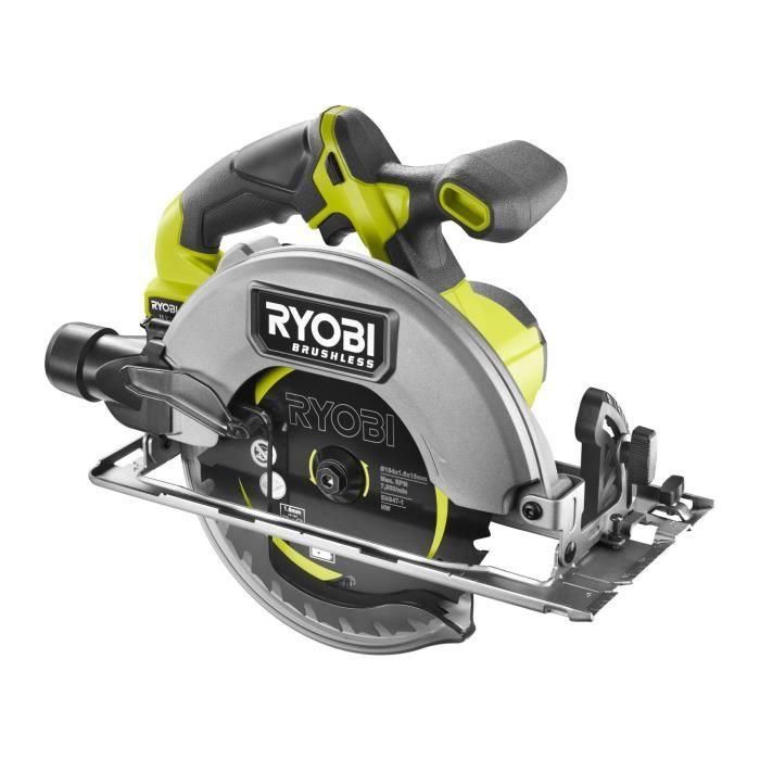 Ryobi AAAOB86315 Sierra circular sin escobillas 18V, disco 184x16mm, 4.500 rpm. Incluye hoja de 24 dientes