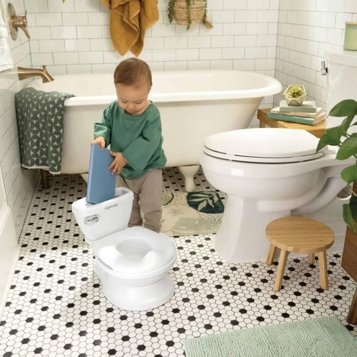Ingenuity ING0012914111246 Inodoro infantil Mini con reductor, descarga musical y compartimento toallitas integrado, blanco 4 Ingenuity ING0012914111246 Inodoro infantil Mini con reductor, descarga musical y compartimento toallitas integrado, blanco 4