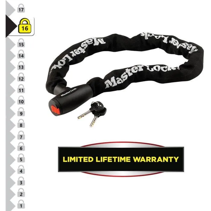 Master Lock Candado para Motocicleta Cadena de Acero Endurecido 10 mm 1 m 3520190922625 2