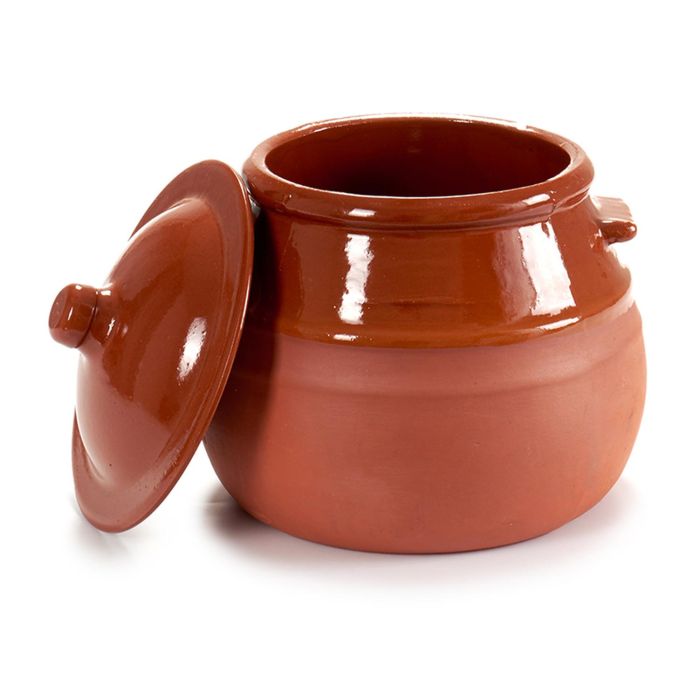 Puchero de barro refractario La Dehesa 2 L, 19x20.5x18 cm, color miel (4 Unidades) 2 Puchero de barro refractario La Dehesa 2 L, 19x20.5x18 cm, color miel (4 Unidades) 2