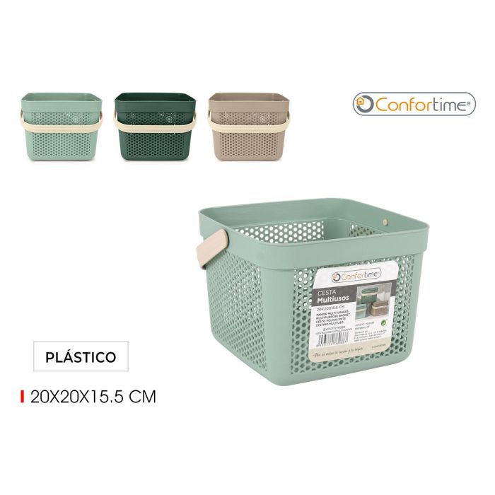 Cesta Multiusos de Plástico 20x20x15.5 cm Confortime (24 Unidades)