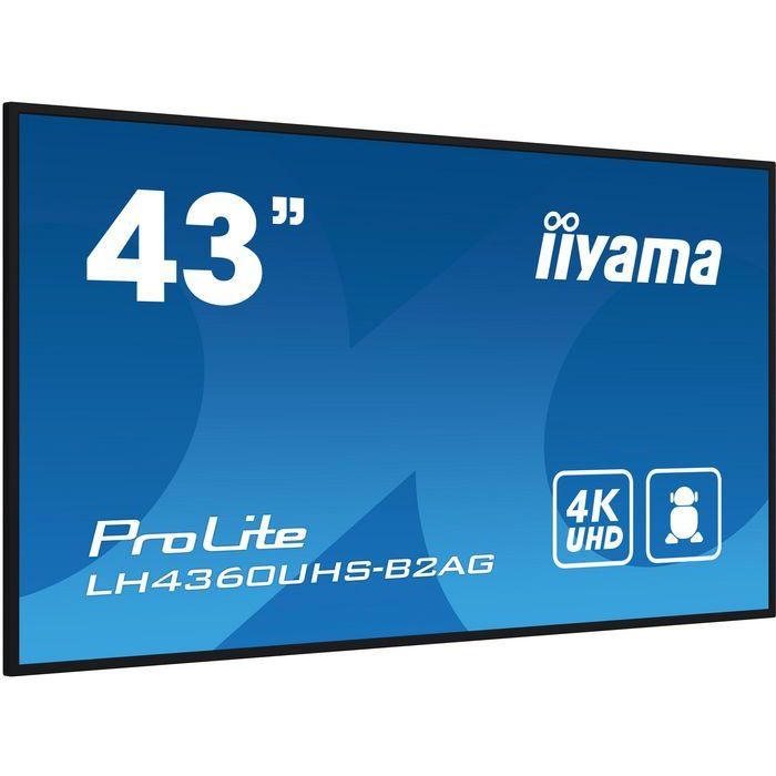 iiyama Monitor 43" UHD VA 3840x2160 500cd/m² Haze 25% para Señalización Digital 24/7 3