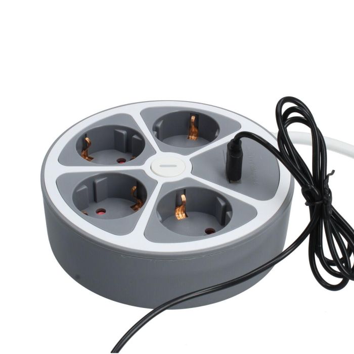 Regleta Enchufes 4 Tomas con interruptor TM Electron 3680 W Blanco Gris 30 W (1,5 m) 3 Regleta Enchufes 4 Tomas con interruptor TM Electron 3680 W Blanco Gris 30 W (1,5 m) 3