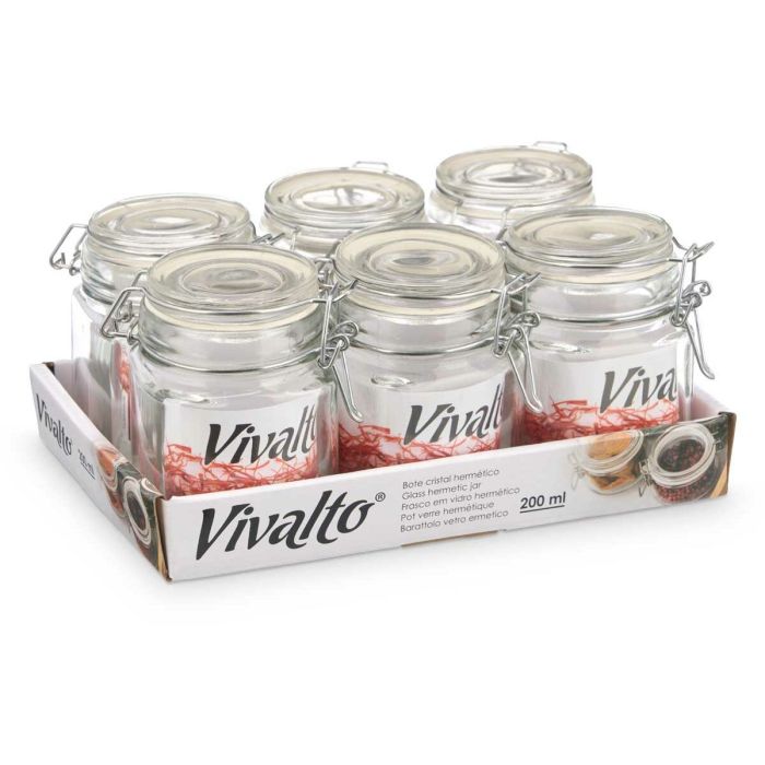 Tarro de Cristal Vivalto 01-1605 Transparente 200 ml (6 Unidades) 2