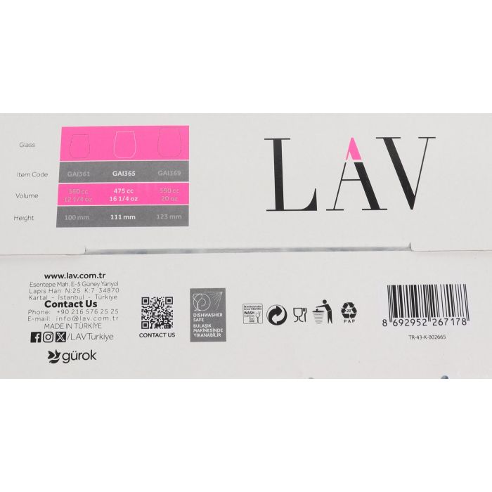 Set de 4 Vasos Gaia Flores 475 cc - LAV (6 Cajas) 6 Set de 4 Vasos Gaia Flores 475 cc - LAV (6 Cajas) 6