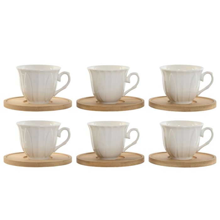 Cafe Basicos DKD Home Decor Blanco 6.8 x 5.5 x 8.3 cm Set de 6