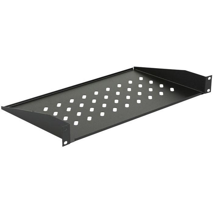 Lanview Logon Bandeja para Armario Rack 1U 19" Fondo 250mm Negra RAL 9005 Carga 30kg Conexión 2 Puntos