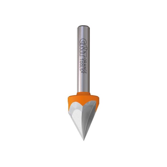 CMT Fresa para Ranurar Madera V-60º 95800111 – Diámetro 12,7mm Vástago M-8 para Acabados Precisos
