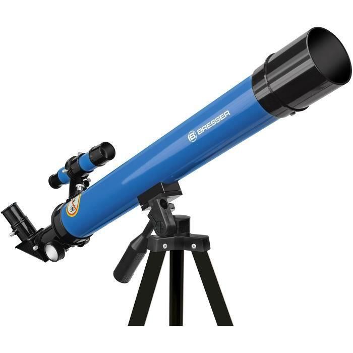 Telescopio astronómico 45/600 AZ - BRESSER JUNIOR - Aumentos hasta 100x - Trípode regulable en altura - azul 2