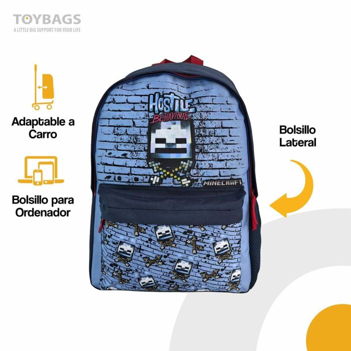 Minecraft Mochila Americano Hostile Behaviour Adaptable Carro Espaldera Acolchada 41 x 31 x 13,5 cm 8 Minecraft Mochila Americano Hostile Behaviour Adaptable Carro Espaldera Acolchada 41 x 31 x 13,5 cm 8