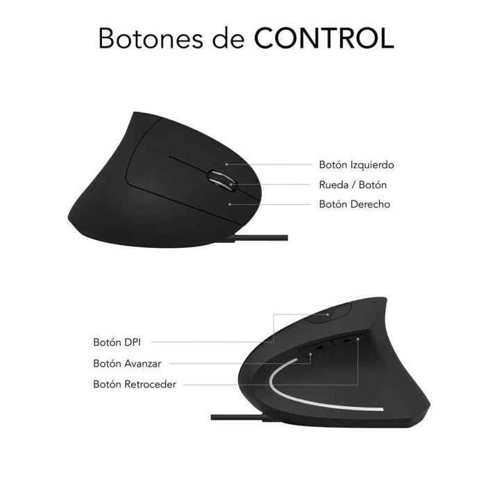 SUBBLIM GLIDE VERTICAL ERGO WIRED MOUSE BLACK 1 SUBBLIM GLIDE VERTICAL ERGO WIRED MOUSE BLACK 1