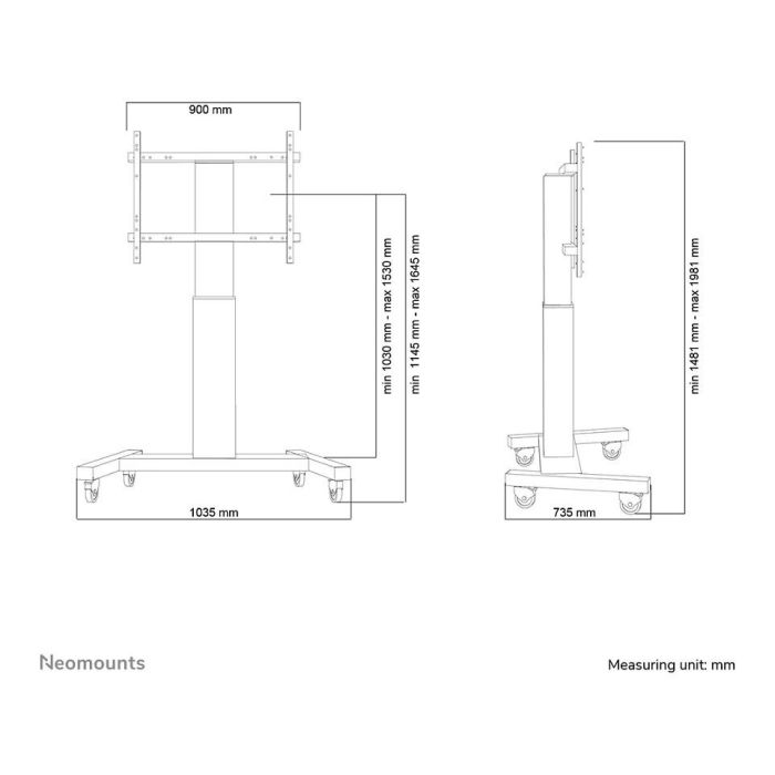 Neomounts PLASMA-M2250SILVER Soporte de suelo motorizado para TV hasta 100" y 130kg en color Plata 7