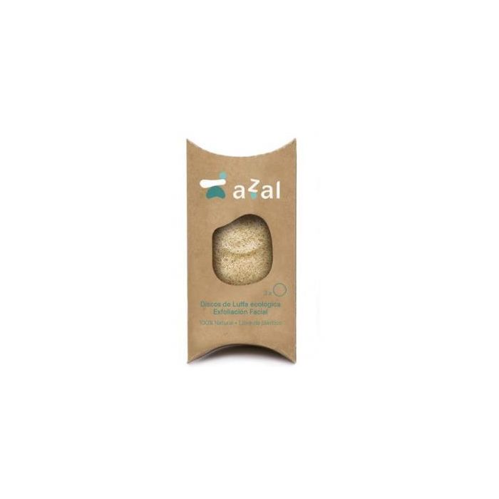 AZAL Discos Peeling Facial de Luffa Ecológico Exfoliante Natural Puntos Negros y Grasa 3 Unidades