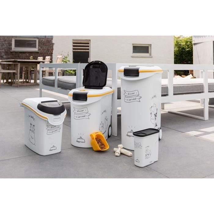 Curver Envase de Alimento Seco para Perros 54 L / 20 kg Blanco con Doble Apertura, Cubo Medidor y Cierre Hermético 3 Curver Envase de Alimento Seco para Perros 54 L / 20 kg Blanco con Doble Apertura, Cubo Medidor y Cierre Hermético 3