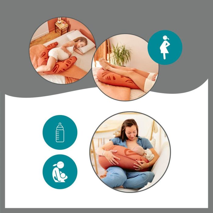 Babymoov BAB3661276180239 Cojín de Lactancia y Maternidad B. LOVE MATERNITY con relleno de microperlas ultrafinas, Fabricado en Europa, Terracota 1