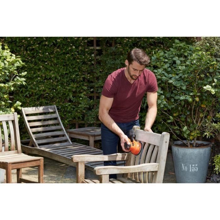 Black+Decker Lijadora rotórbital 230W BEW210-QS, 13.000 rpm, Ø125mm, Negro/Naranja 4 Black+Decker Lijadora rotórbital 230W BEW210-QS, 13.000 rpm, Ø125mm, Negro/Naranja 4