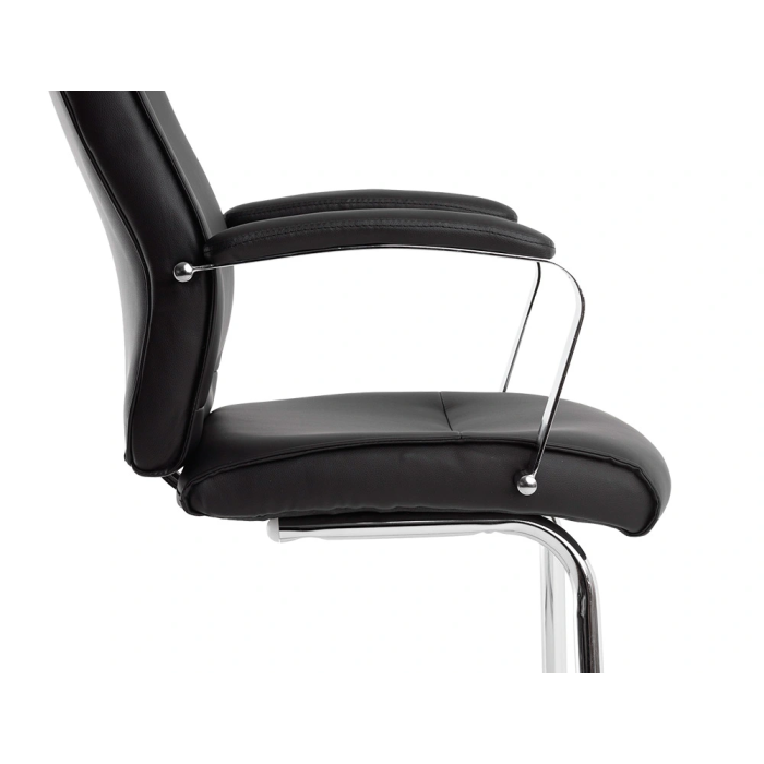Q-connect Silla de Escritorio Modelo Ena Simil Piel Base Metálica Color Negro Altura Máxima 1050 mm 3
