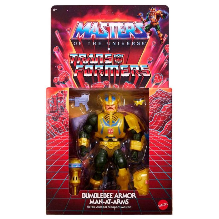 Figura Man-At-Arms Bumblebee Transformers Masters of the Universe 14cm 3