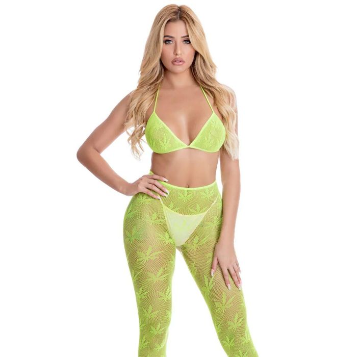 Conjunto de Lencería Pink Lipstick Verde (Talla única) 5 Conjunto de Lencería Pink Lipstick Verde (Talla única) 5