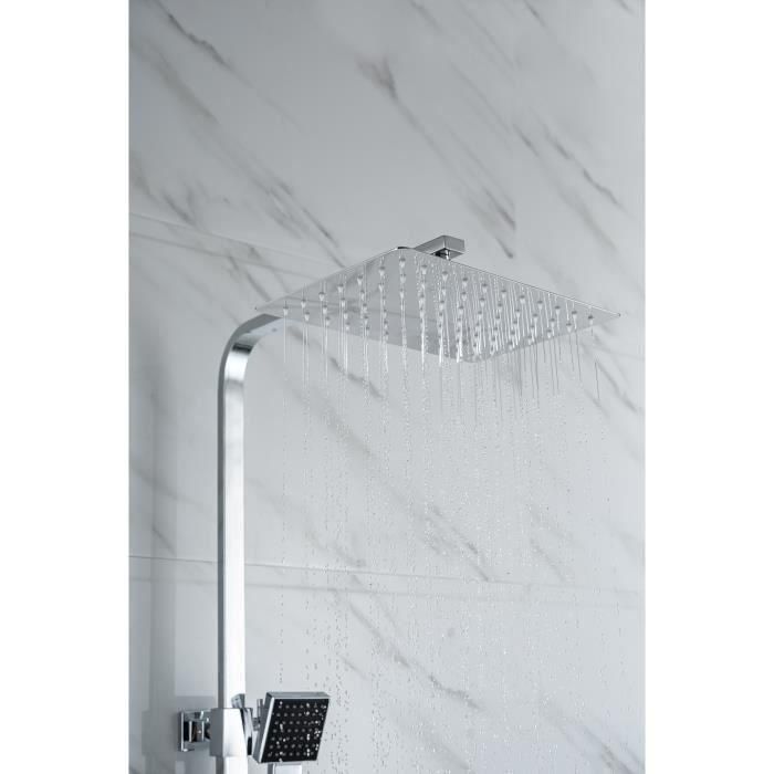 OCEANIC Columna de ducha - Mezclador termostático - Cabezal alto rectangular 30x20 cm - Cromo 2 OCEANIC Columna de ducha - Mezclador termostático - Cabezal alto rectangular 30x20 cm - Cromo 2