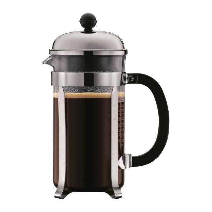 BODUM CHAMBORD Juego de cafeteras de prensa francesa - 8 tazas - 1L - Gris - Con 2 vasos de doble pared Pavina 0.35l 1 BODUM CHAMBORD Juego de cafeteras de prensa francesa - 8 tazas - 1L - Gris - Con 2 vasos de doble pared Pavina 0.35l 1