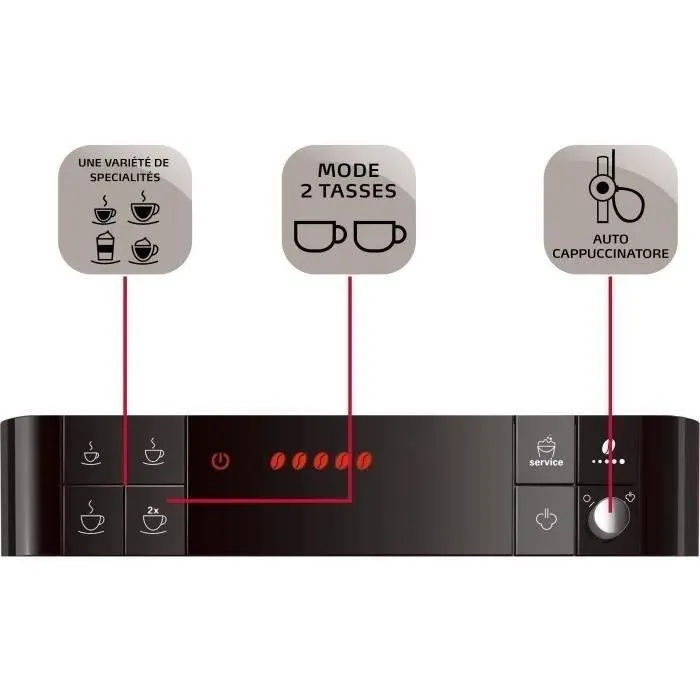 Melitta F530-102 Passione Cafetera Automática, Negro - 5 Concentraciones de Café, 5 Ajustes Molinillo Acero, Depósito 1.2L 3