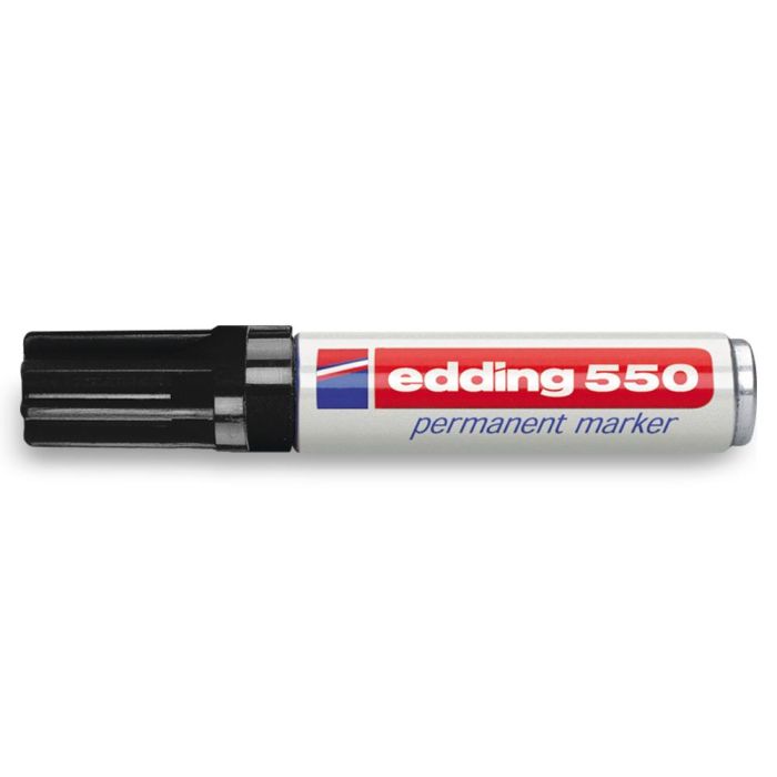 Rotulador Edding Punta Fibra Permanente 550 Negro N.1 Punta Redonda Recargable 10 unidades 3