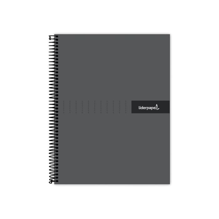 Cuaderno Espiral Liderpapel A4 Micro Crafty Tapa Forrada 120H 90 gr Cuadro 5 mm 5 Bandas 4 Colores Color Negro 1