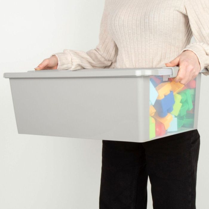 Caja de Almacenaje Curver Gris Plástico 26 L 55 x 19 x 35 cm (7 Unidades) 4 Caja de Almacenaje Curver Gris Plástico 26 L 55 x 19 x 35 cm (7 Unidades) 4