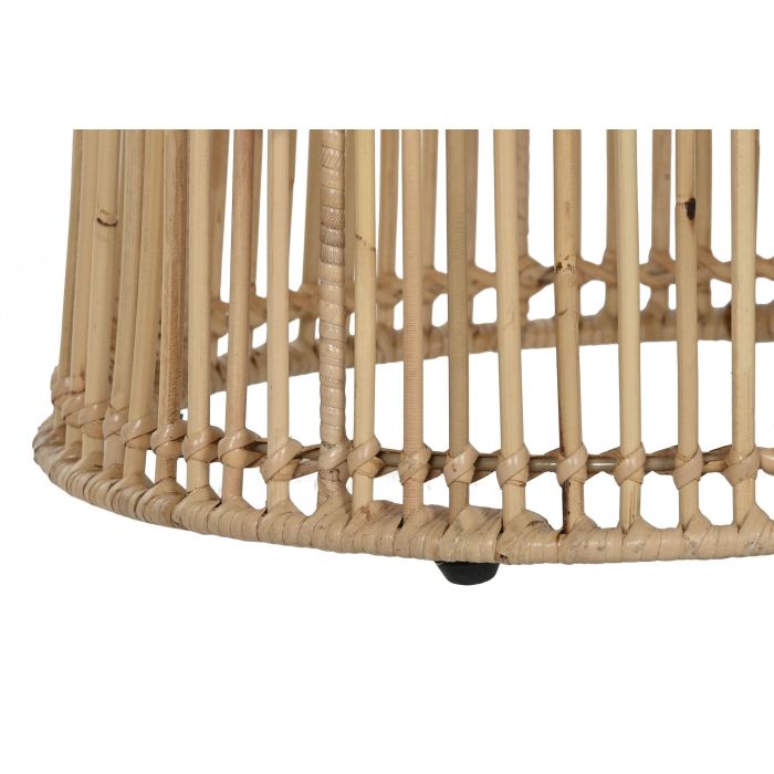 DKD Home Decor Mesita Auxiliar Balines Natural Ratan y Acero 43 x 50 x 43 cm 3