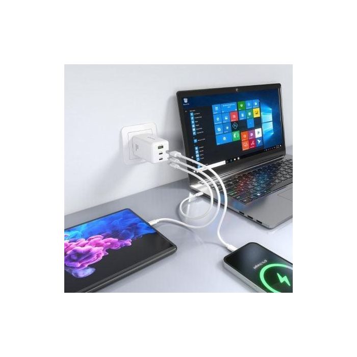 Cargador de Pared GaN Aisens ASCH-100W3P051-W/ 2xUSB Tipo-C/ 1xUSB/ 100W 4