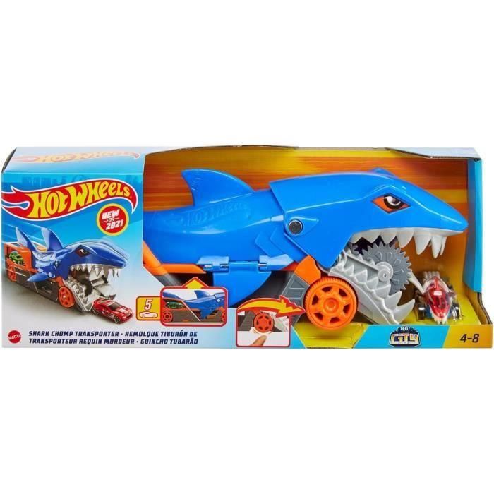 Tiburón mastica coches hot wheels guarda y transporta hasta 5 coches de juguete. 5 Tiburón mastica coches hot wheels guarda y transporta hasta 5 coches de juguete. 5