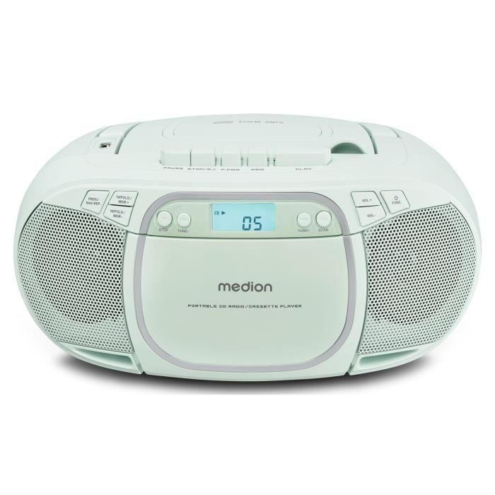 Medion MED4061275227499 Radio CD FM, 2x2.2W RMS, Verde