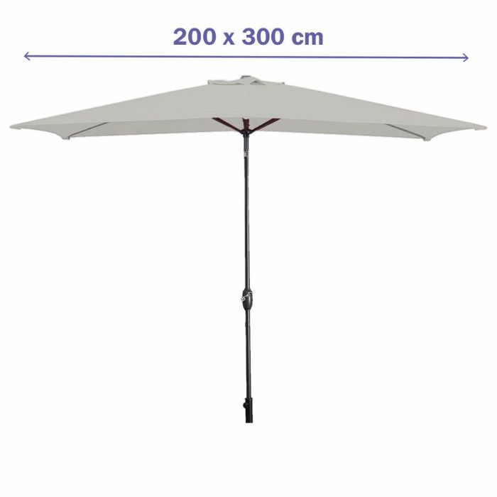 Marbueno Sombrilla Acero 8 Varillas 200x300 cm Polyester Blanco Jardin, Piscina y Terraza 10494 1 Marbueno Sombrilla Acero 8 Varillas 200x300 cm Polyester Blanco Jardin, Piscina y Terraza 10494 1