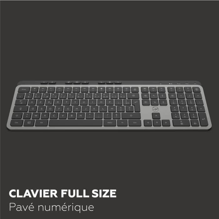 Teclado inalámbrico - Teclas planas - MOBILITY LAB - KP450W - AZERTY - FR - Multiconexiones - Negro 3 Teclado inalámbrico - Teclas planas - MOBILITY LAB - KP450W - AZERTY - FR - Multiconexiones - Negro 3