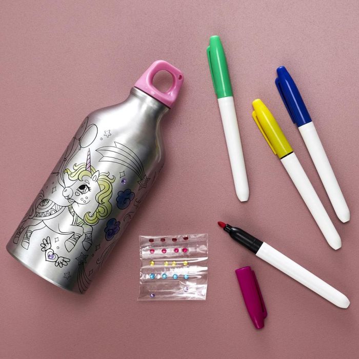 Cook Concept Termo Botella 550 Ml Licorne con Rotuladores y Pegatinas Brillantes 3 Cook Concept Termo Botella 550 Ml Licorne con Rotuladores y Pegatinas Brillantes 3