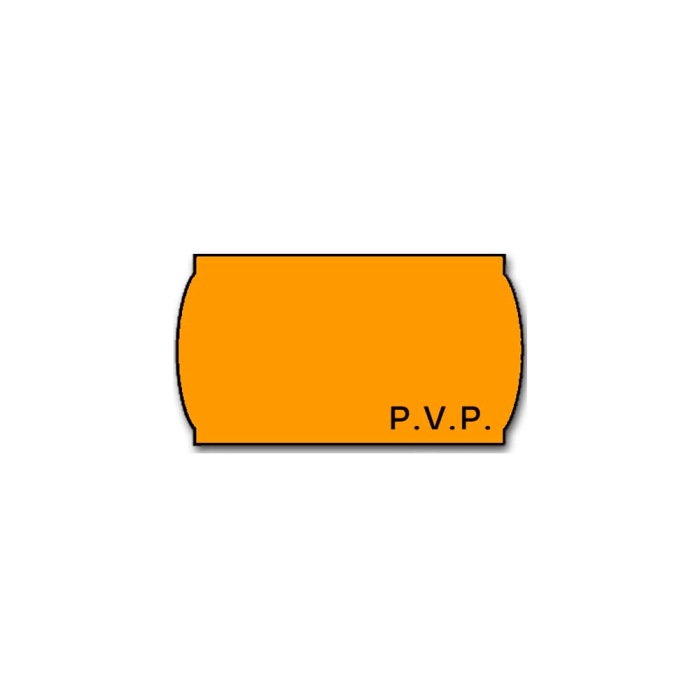 Meto Etiquetas marcaprecios onduladas 32x19 mm pvp adh.2 fluor naranja rollo 1000 etiquetas 1