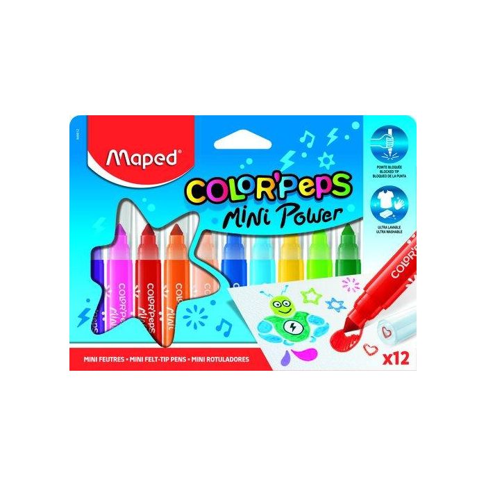 Rotulador Fibra Maped Color´Peps Mini Jumbo Estuche De 12 12 unidades