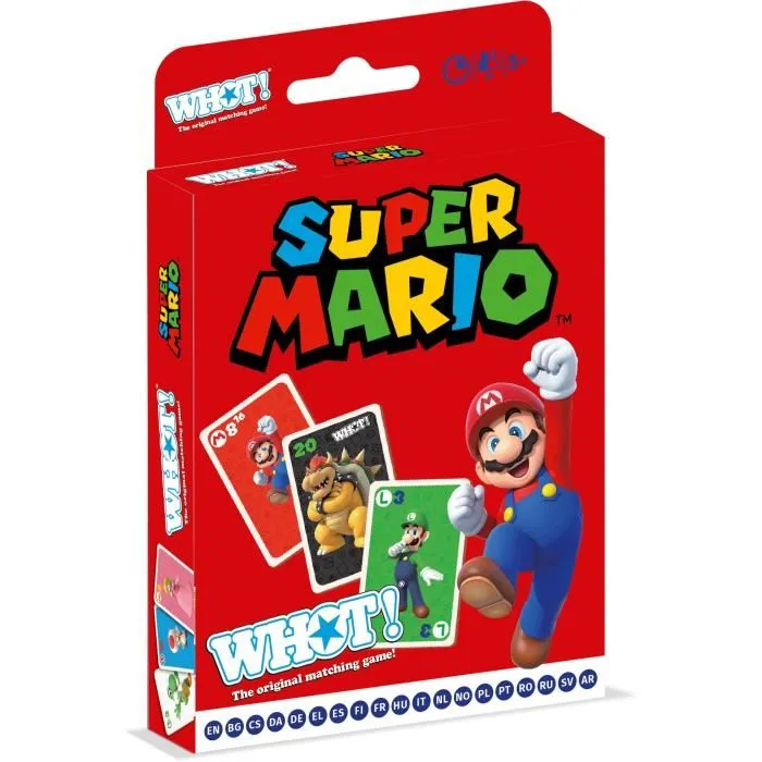 Winning Moves Juego de Cartas Super Mario - WIN1691626259318 - Divertido juego para toda la familia con los colores de Super Mario