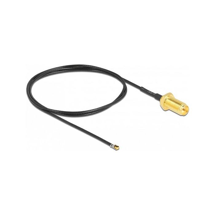 DeLOCK Cable Antena RP-SMA Hembra a MHF 4L LK Macho 50cm, Largo Roscado 10mm, 50 Ω, Negro 0 DeLOCK Cable Antena RP-SMA Hembra a MHF 4L LK Macho 50cm, Largo Roscado 10mm, 50 Ω, Negro 0