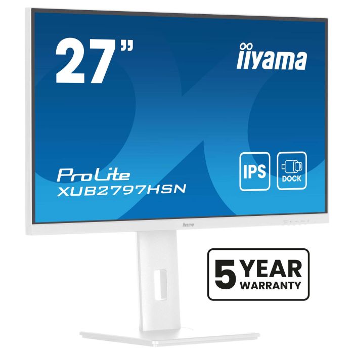 iiyama Monitor XUB2797HSN-W2 27" Full HD USB-C, LAN, DP-OUT (Dock) Blanco iiyama Monitor XUB2797HSN-W2 27" Full HD USB-C, LAN, DP-OUT (Dock) Blanco