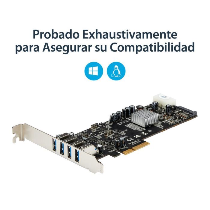 Startechcom Pexusb3s44v Tarjeta de Expansión PCI Express USB 3.0 de 4 Puertos 5 Gbps 9